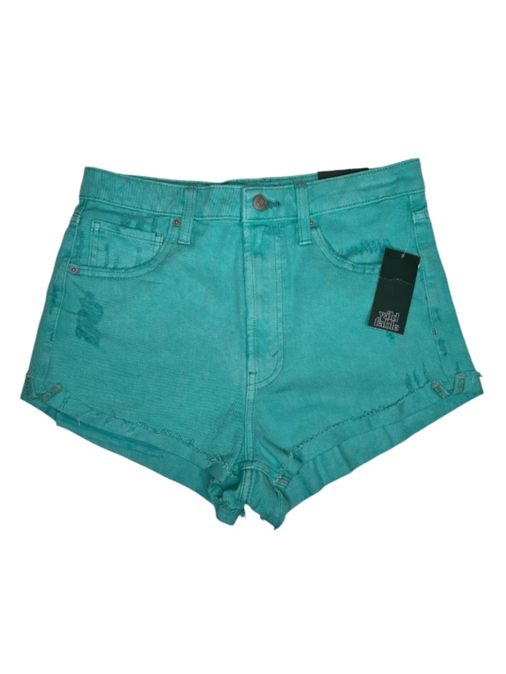 Wild Fable NWT High-Waisted Teal Women's Denim Shorts. Size 14z